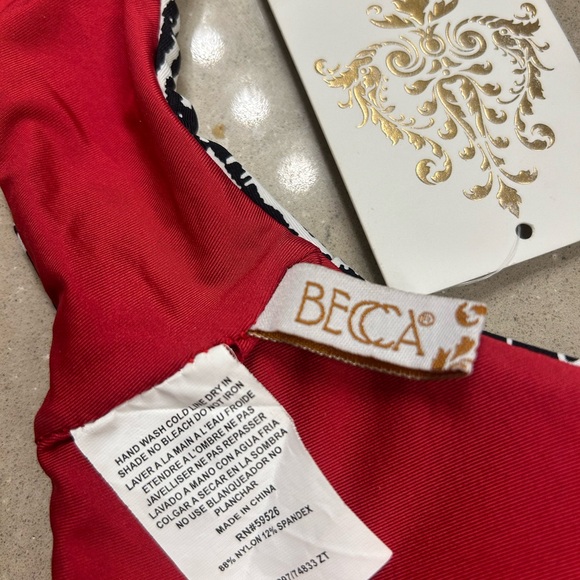 Becca Swim tie-front Bodhi Tree Classic print bikini top with Tassle - Picture 6 of 8